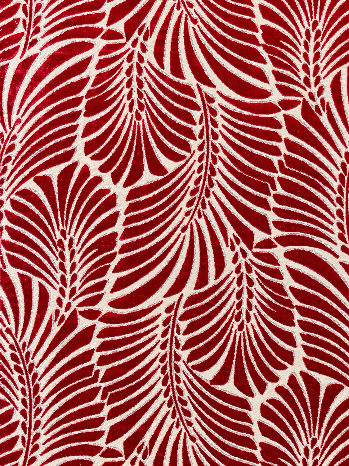 Plumes Silk Velvet - Cerise