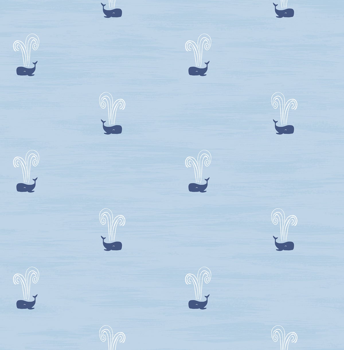 Seabrook Designs DA60302 Day Dreamers Tiny Whales  Wallpaper Sky Blue and Navy