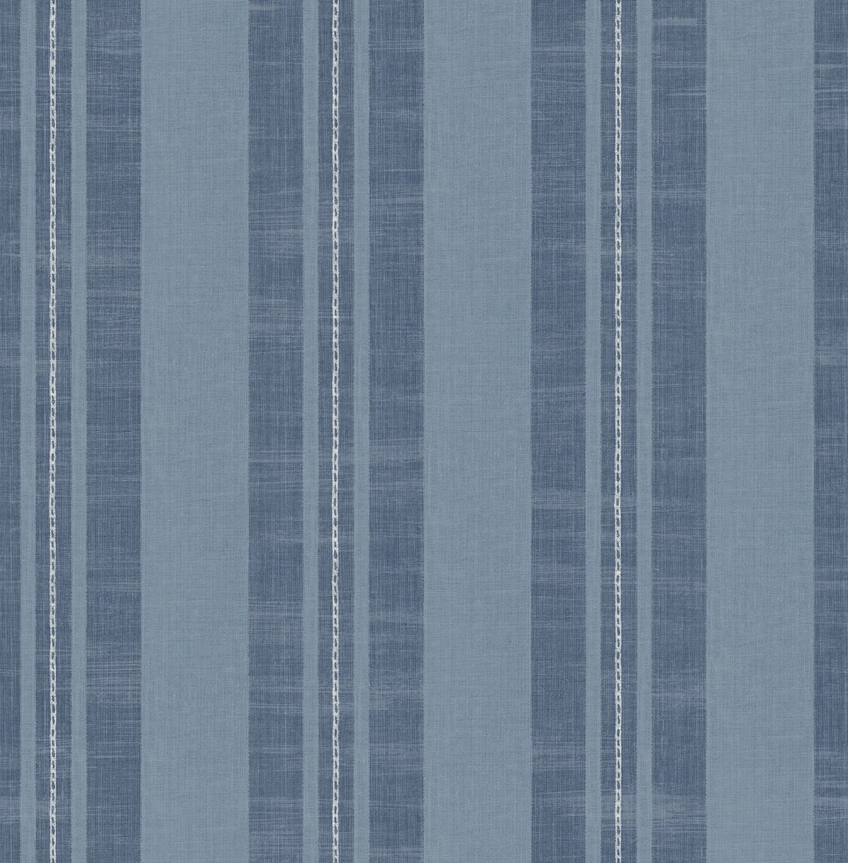 Seabrook Designs DA60402 Day Dreamers Linen Stripe  Wallpaper Sky Blue and Denim