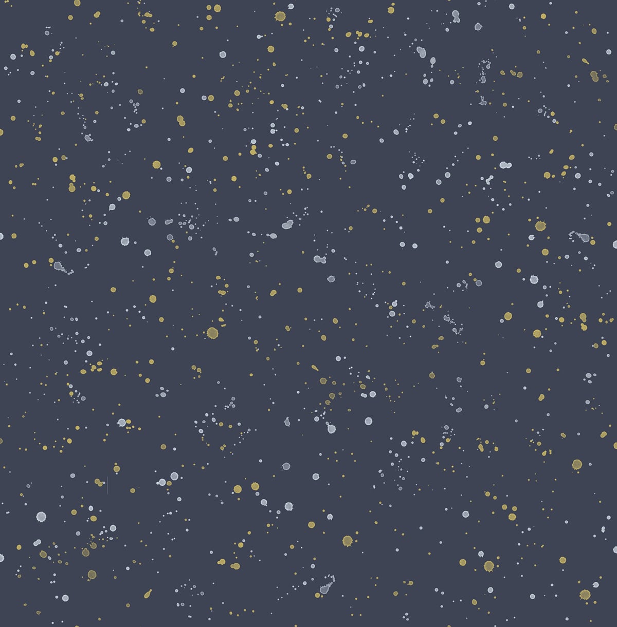 Seabrook Designs DA60802 Day Dreamers Paint Splatter  Wallpaper Navy and Metallic Gold