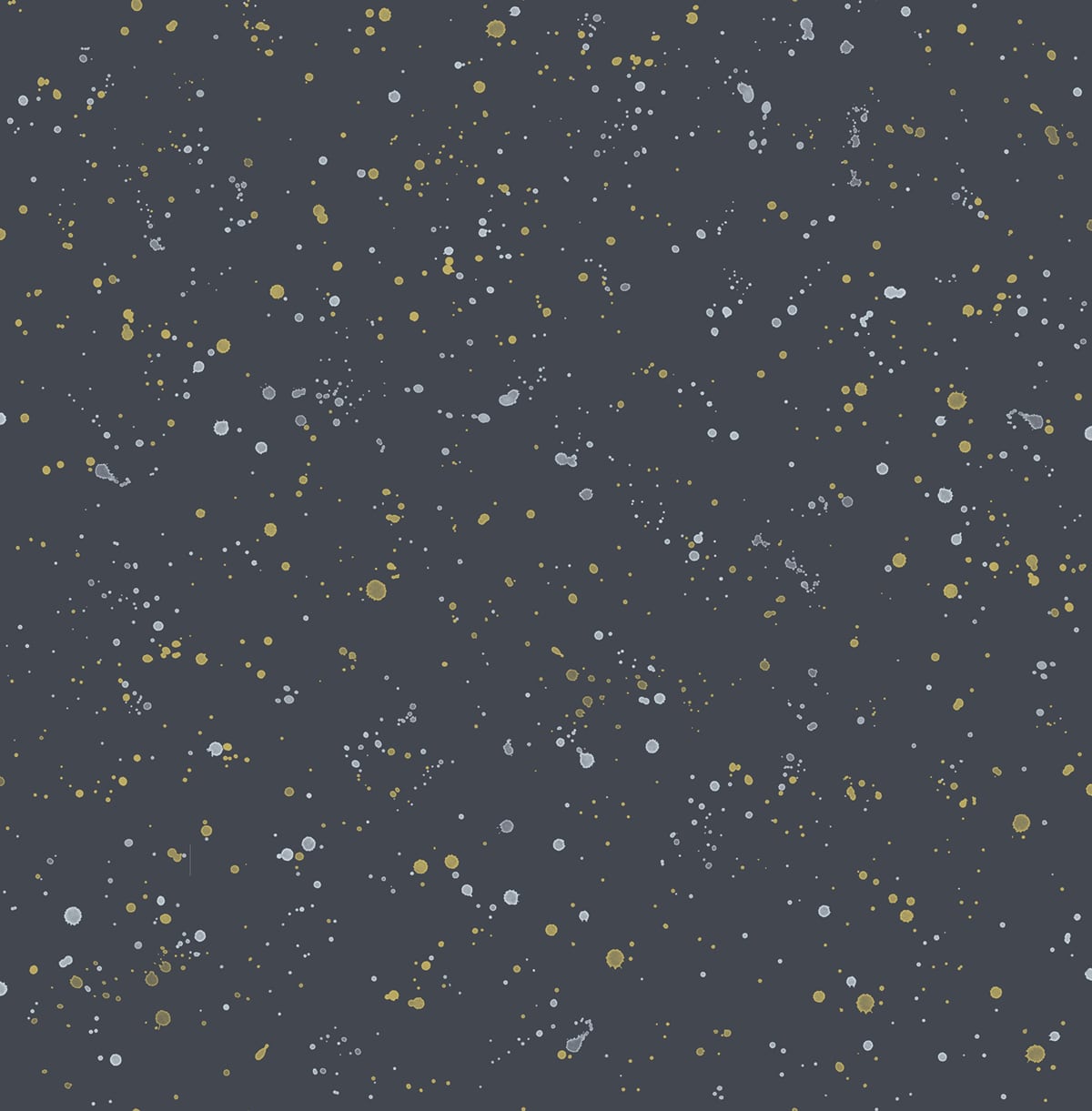 Seabrook Designs DA60810 Day Dreamers Paint Splatter  Wallpaper Midnight Blue and Metallic Gold