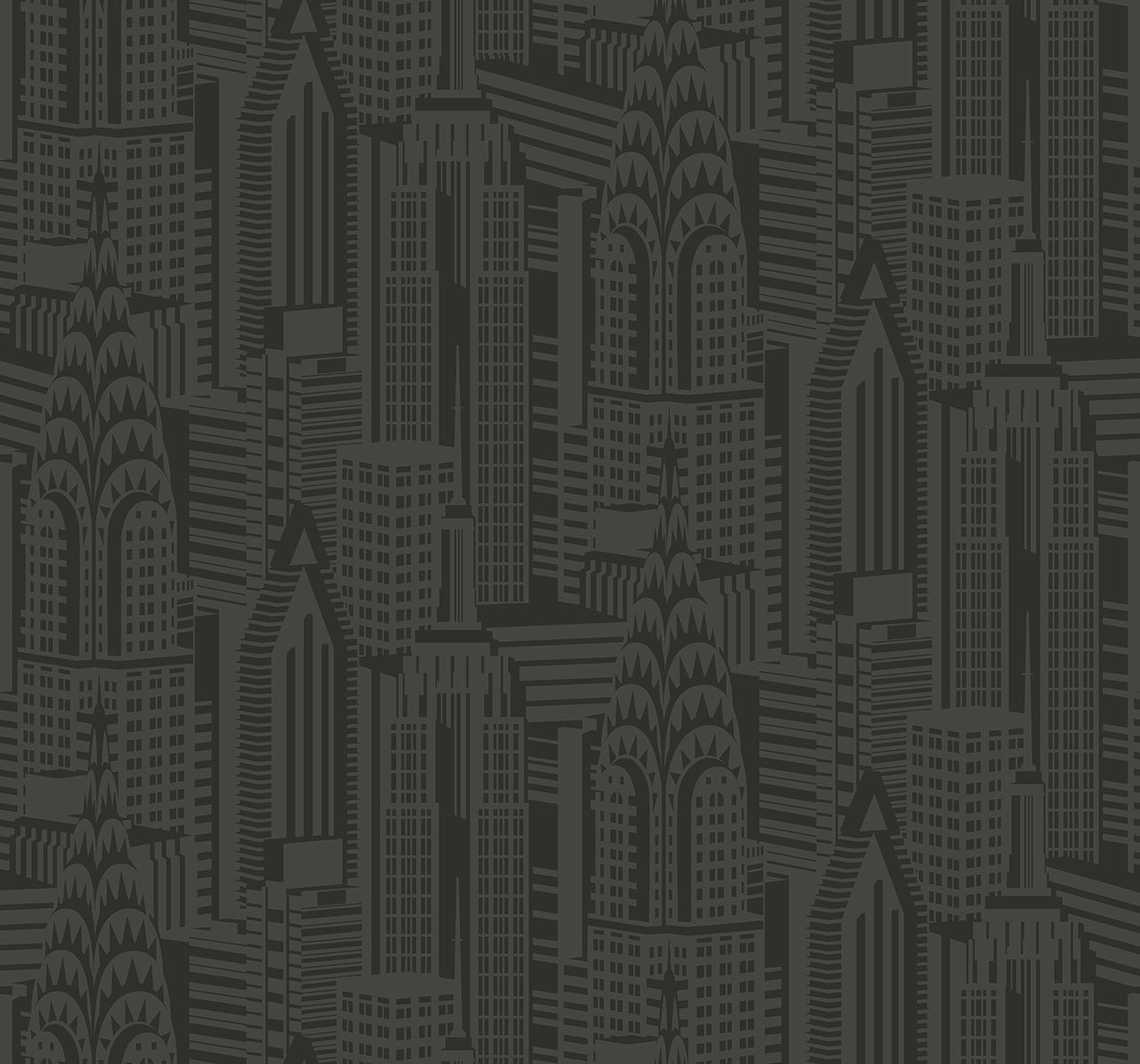 Collins & Company DC61510 Deco 2 Manhattan Skyline  Wallpaper Midnight