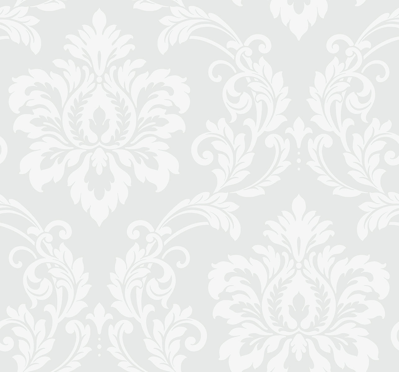 Collins & Company DC61600 Deco 2 Deco Damask  Wallpaper Frosty