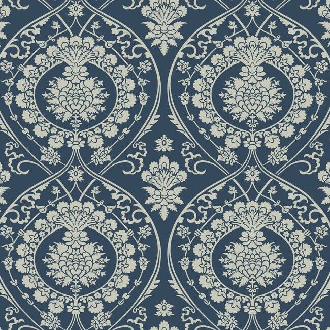 imperial-damask-wallpaper-navy-silver-york-wallcoverings-dm4901