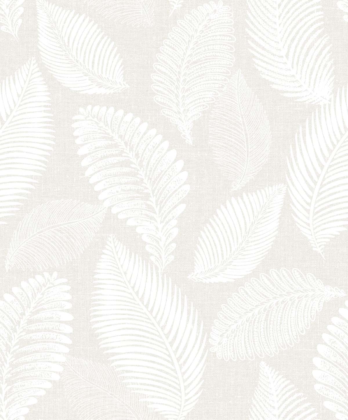 Seabrook Designs EW10000 White Heron Tossed Leaves  Wallpaper Cool Linen