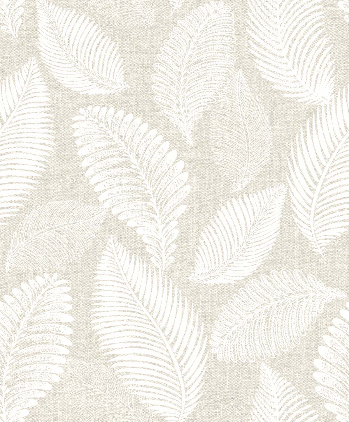 Seabrook Designs EW10005 White Heron Tossed Leaves  Wallpaper Warm Sand