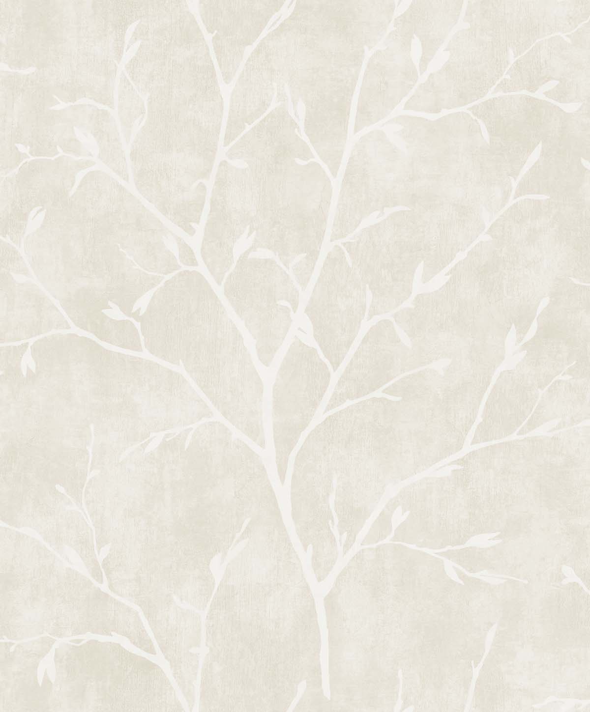 Seabrook Designs EW10205 White Heron Avena Branches  Wallpaper Soft Cream