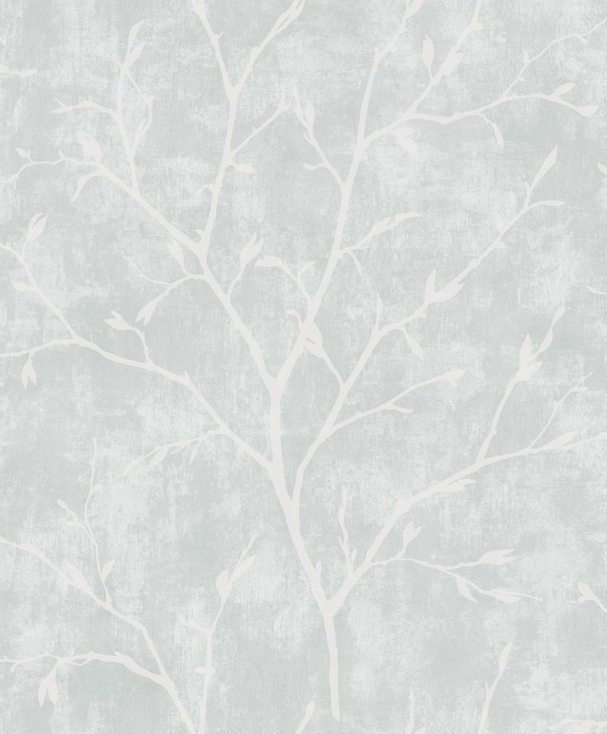 Seabrook Designs EW10218 White Heron Avena Branches  Wallpaper Winter Grey