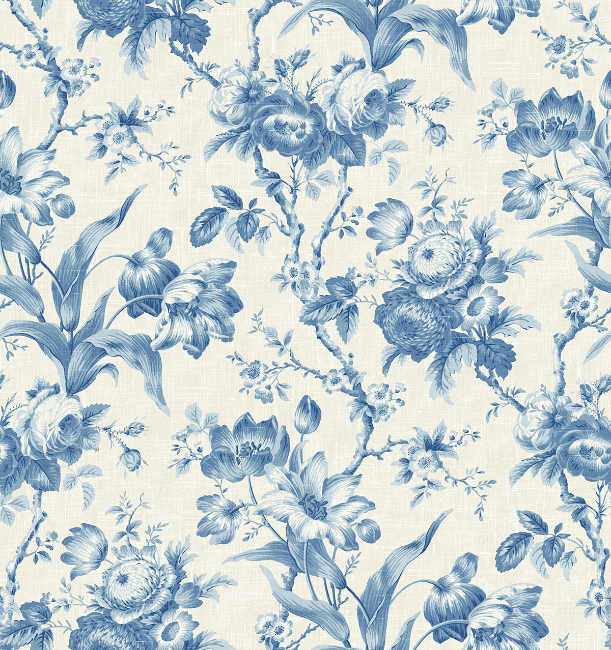 Seabrook Designs FC61202 French Country En Rose  Wallpaper Blue Bell