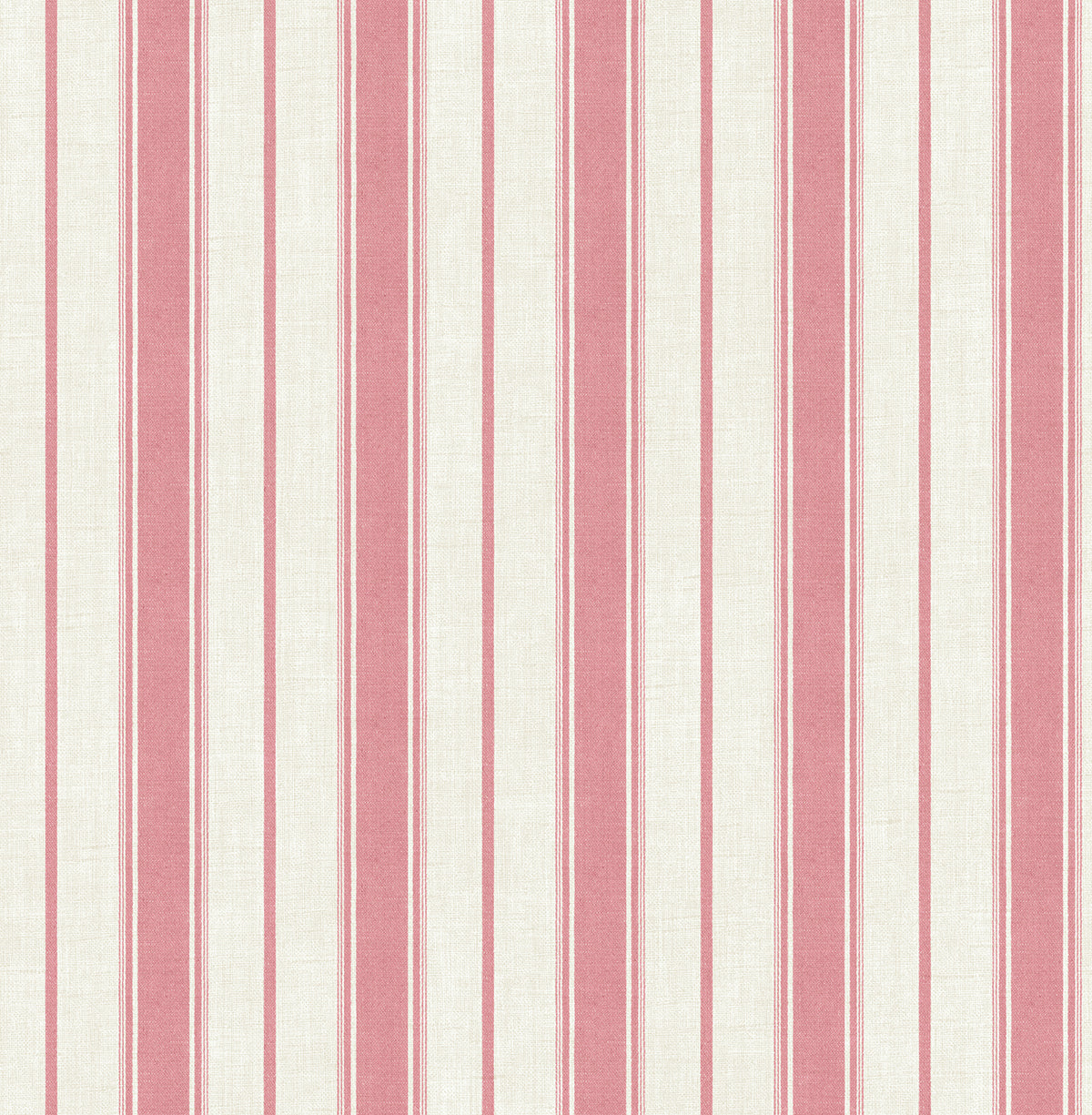 Seabrook Designs FC61501 French Country Eliott Linen Stripe  Wallpaper Cranberry