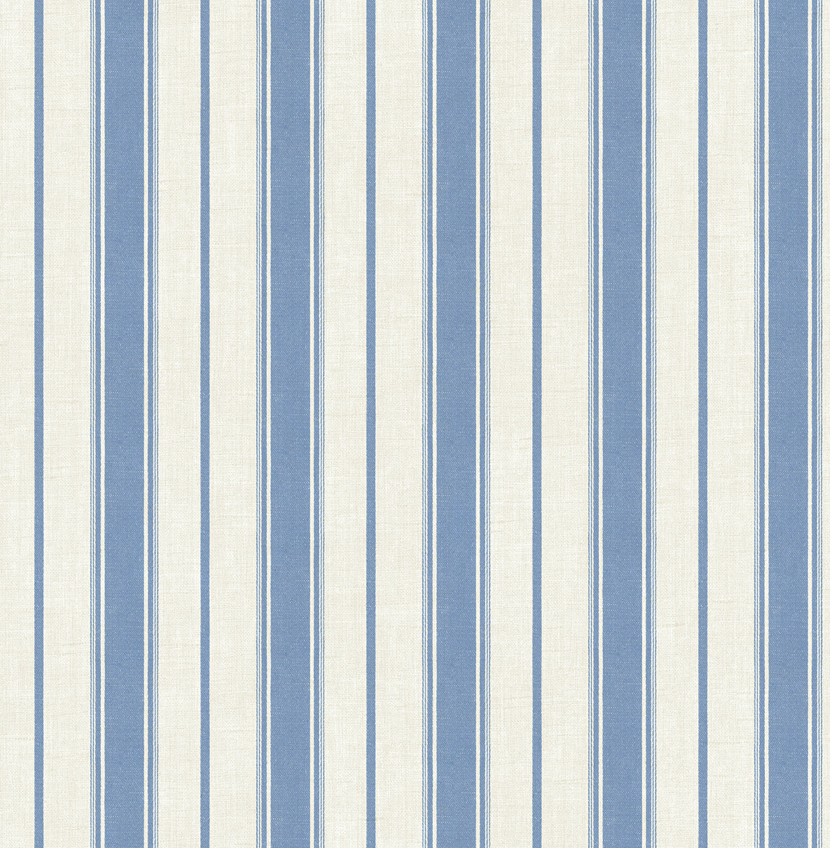 Seabrook Designs FC61502 French Country Eliott Linen Stripe  Wallpaper Blue Bell