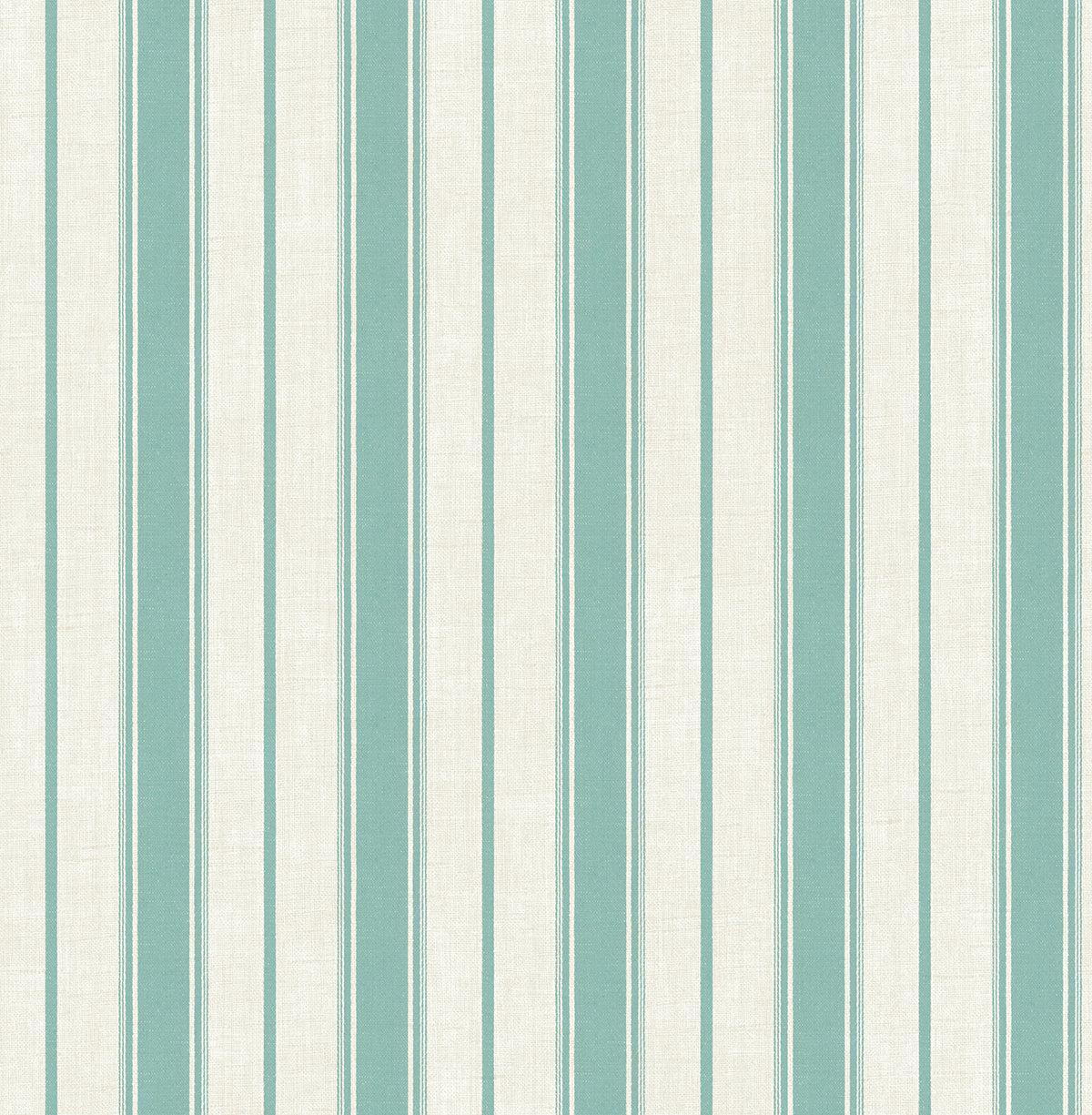 Seabrook Designs FC61514 French Country Eliott Linen Stripe  Wallpaper Minty Meadow