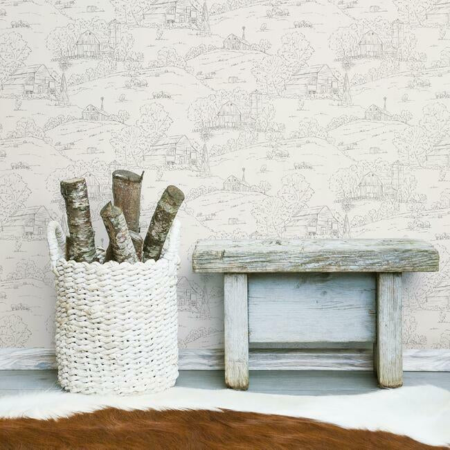 pasture-toile-wallpaper-taupe-charcoal-york-wallcoverings-fh4033