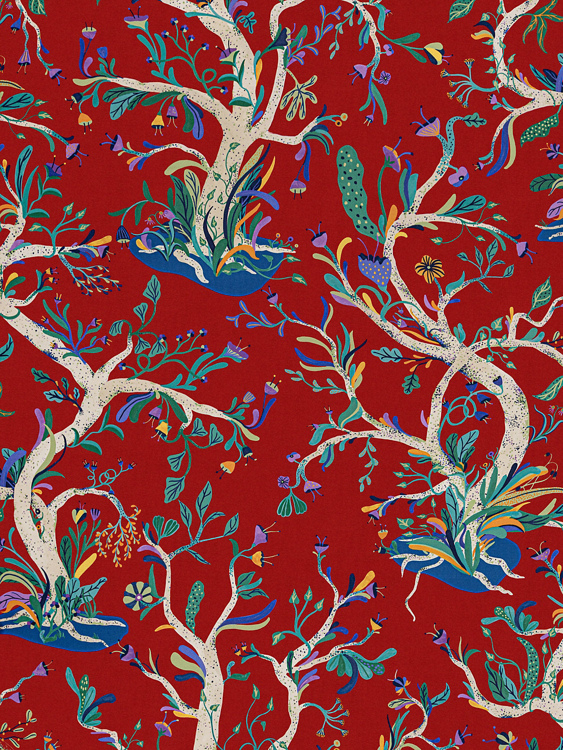 Enchanted Meadow - Ruby - Scalamandre Fabric