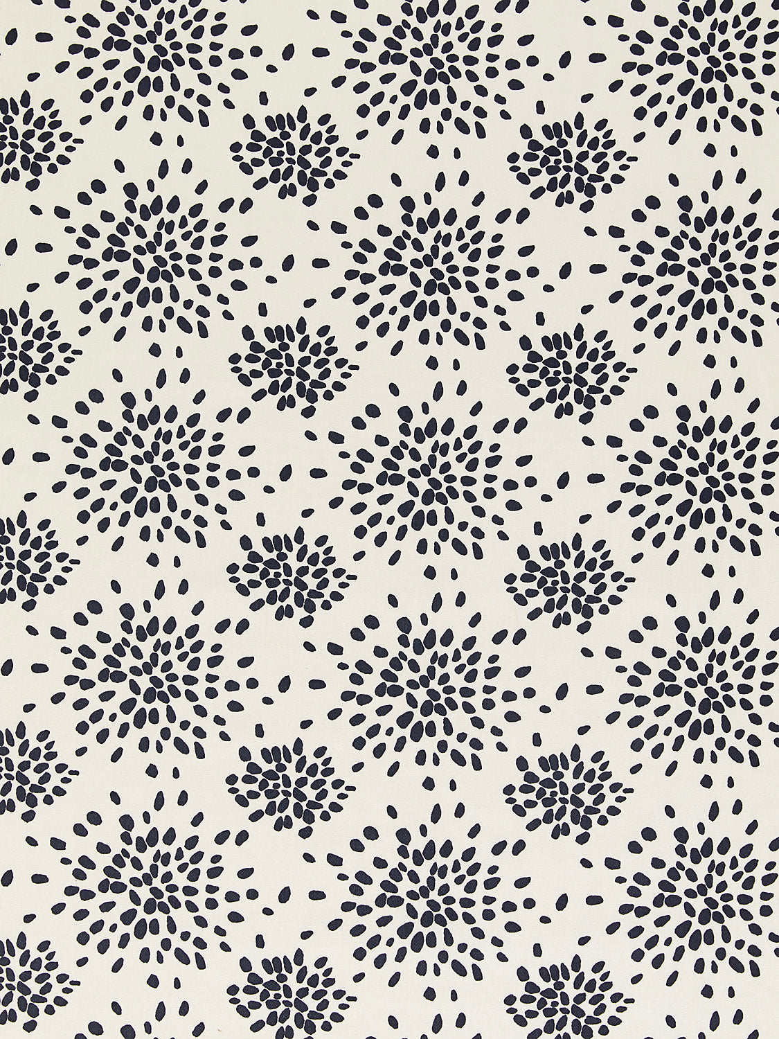Fireworks Cotton Print - Black On Off-White - Scalamandre Fabric
