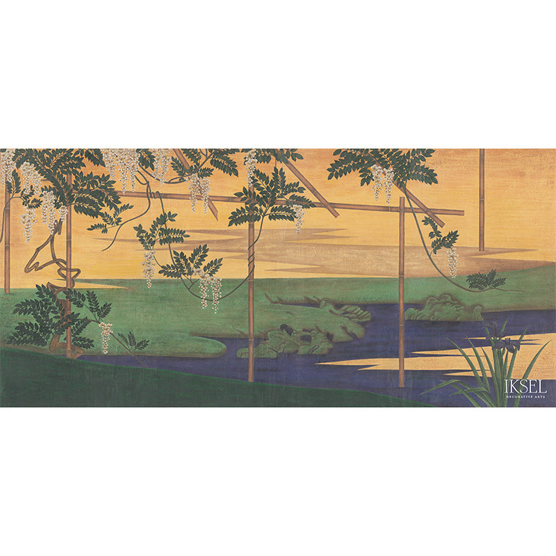 WISTERIA-IN-LANDSCAPE-GOUACHE-SCHUMACHER-IK6700