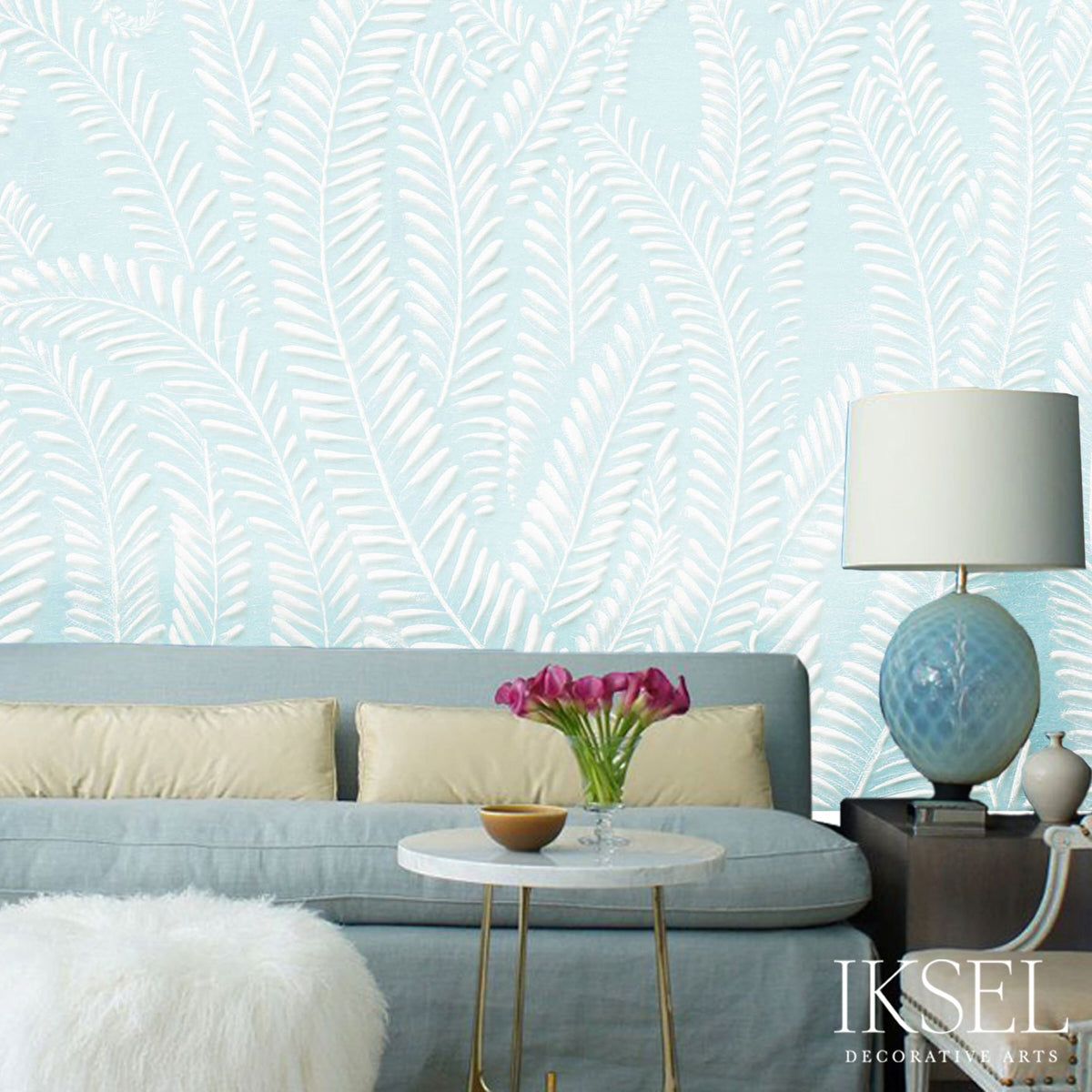 ART-DECO-FERN-ICE-BLUE-SCHUMACHER-IK7107