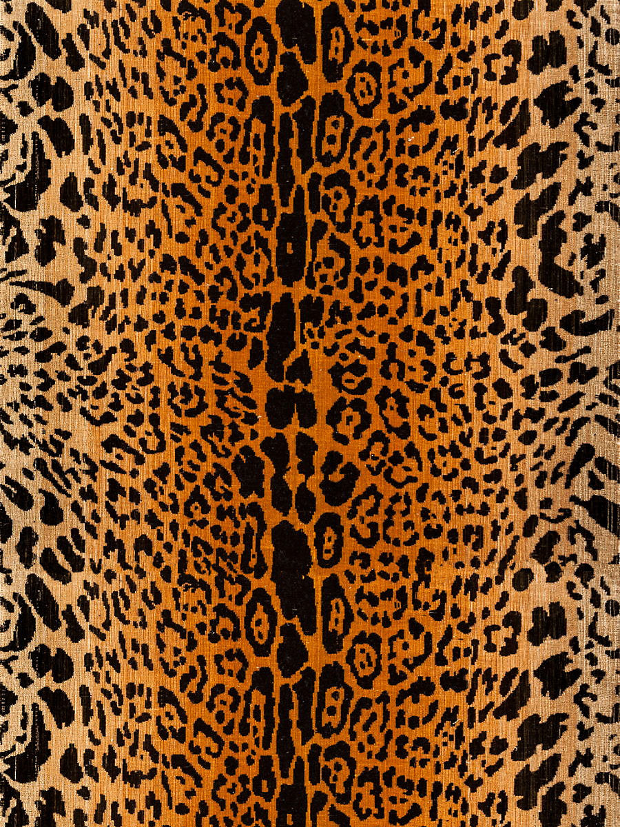 Leopard | Silk | Handwoven - Black On Gold