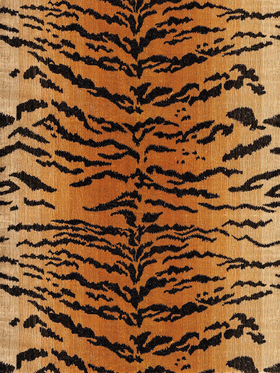 Tiger | Silk | Handwoven - Black On Gold