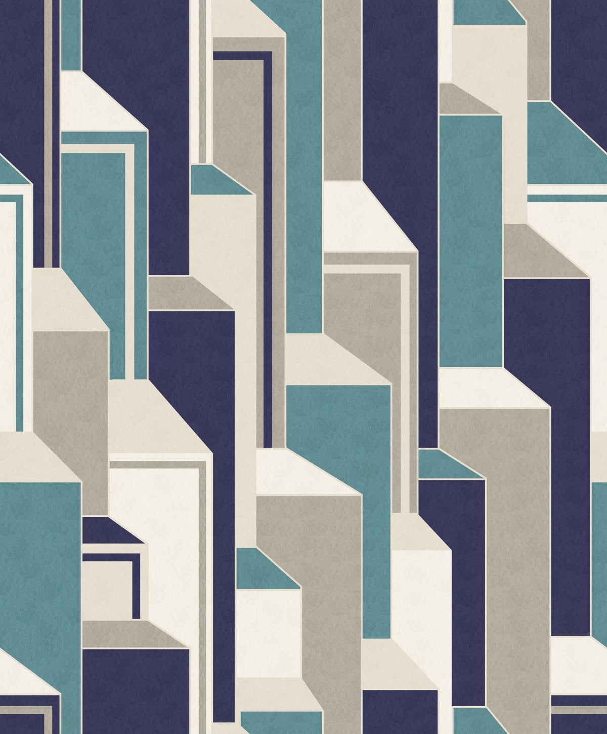 Seabrook Designs KTM1330 Mondrian Deco Geometric  Wallpaper Perry Teal & Indigo