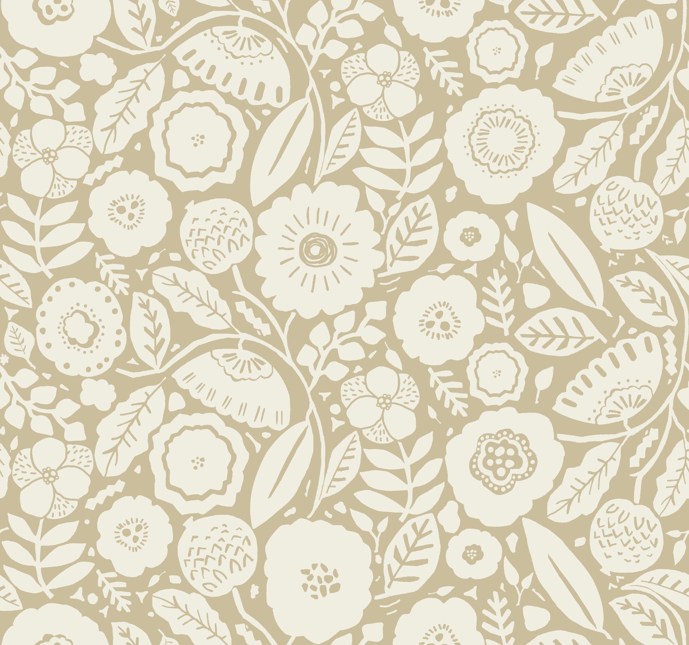 Camille Blossom Wallpaper - Ochre - York Wallcoverings - LM5392