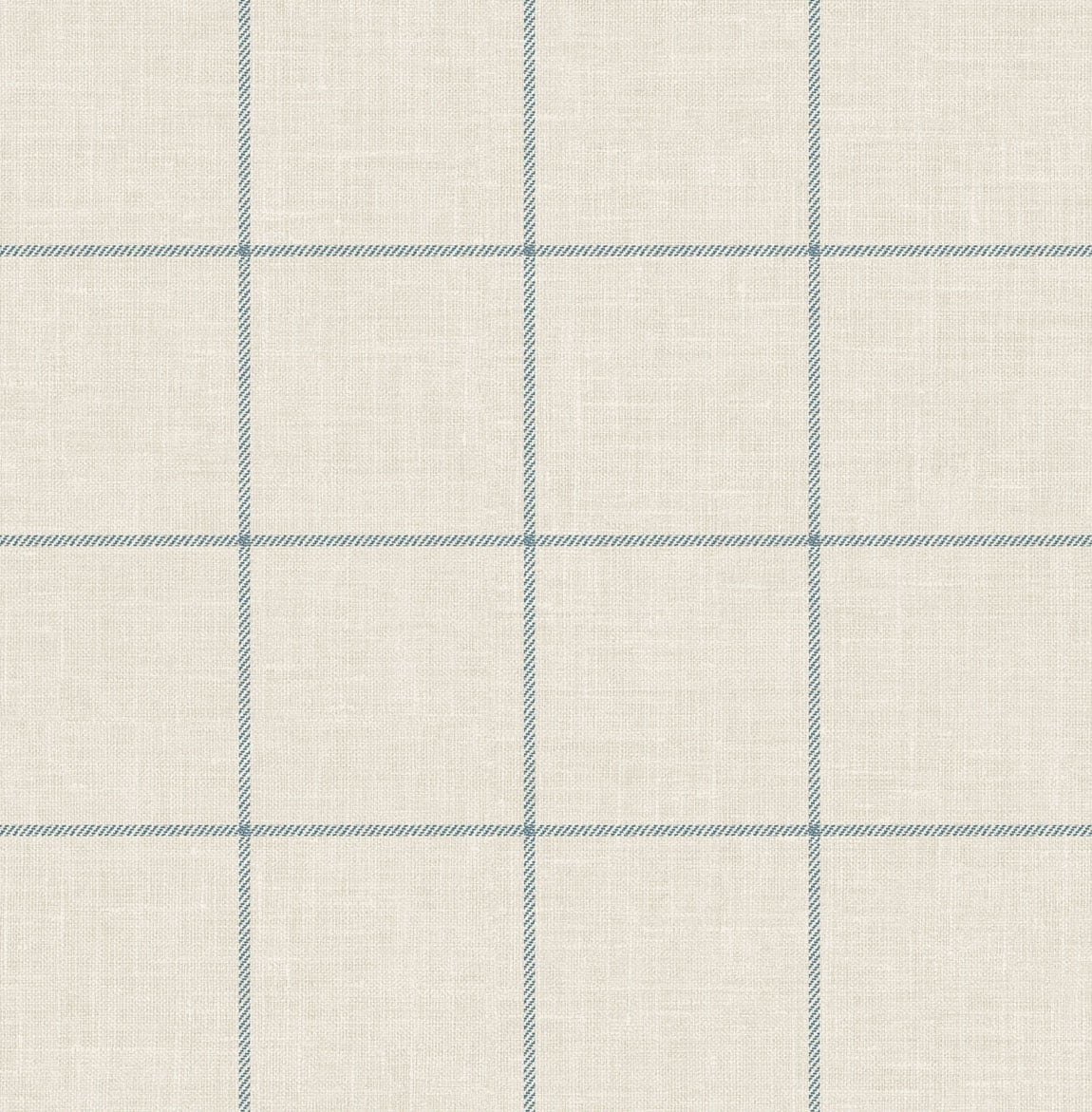 Lillian August LN10702 Luxe Retreat Linen Check  Wallpaper Alabaster and Air Force Blue