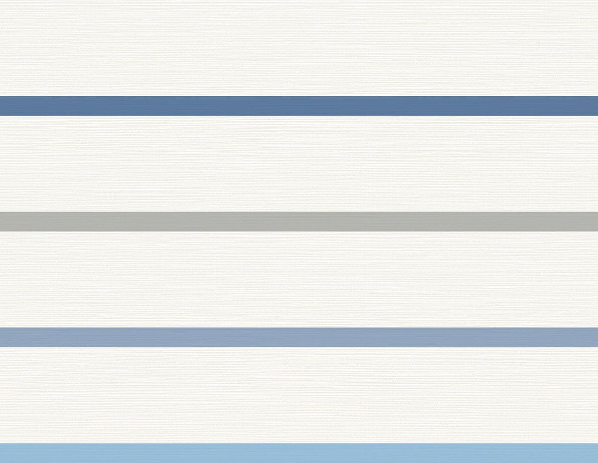 Lillian August LN11402 Luxe Retreat Crew Stripe  Wallpaper Air Force Blue, Gray, and Eggshell