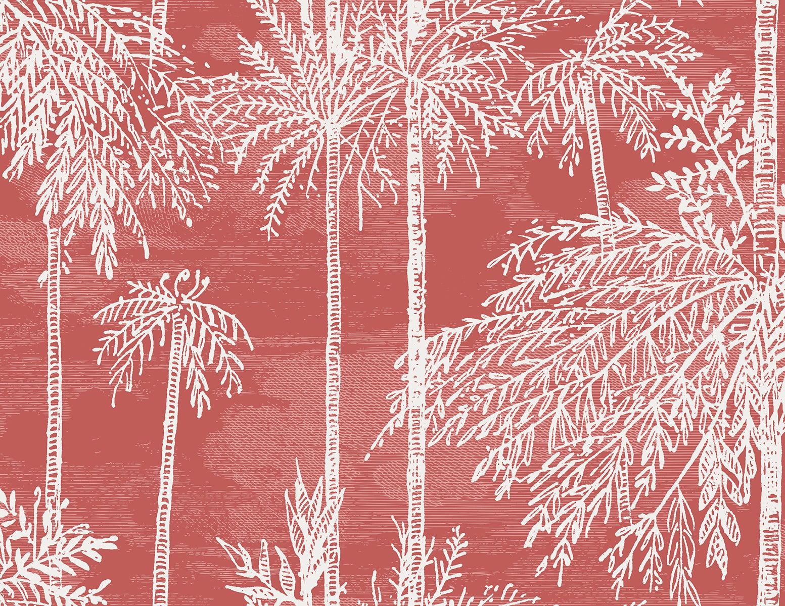 Lillian August LN40201 Coastal Haven Palm Grove  Embossed Vinyl  Wallpaper Coral