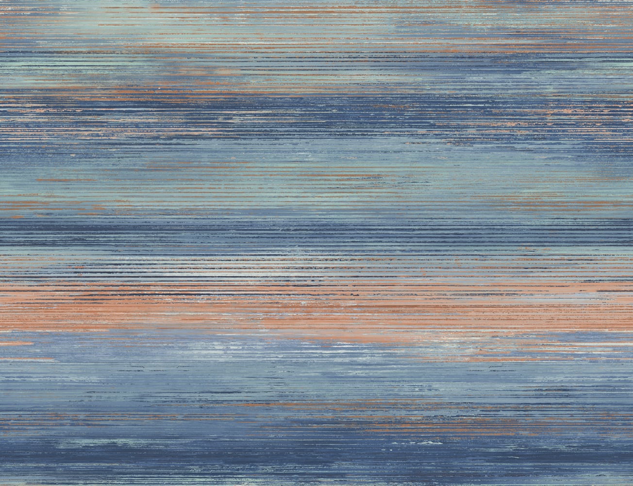 Seabrook Designs LW50406 Living with Art Sunset Stripes  Wallpaper Blueberry and Vermillion Orange