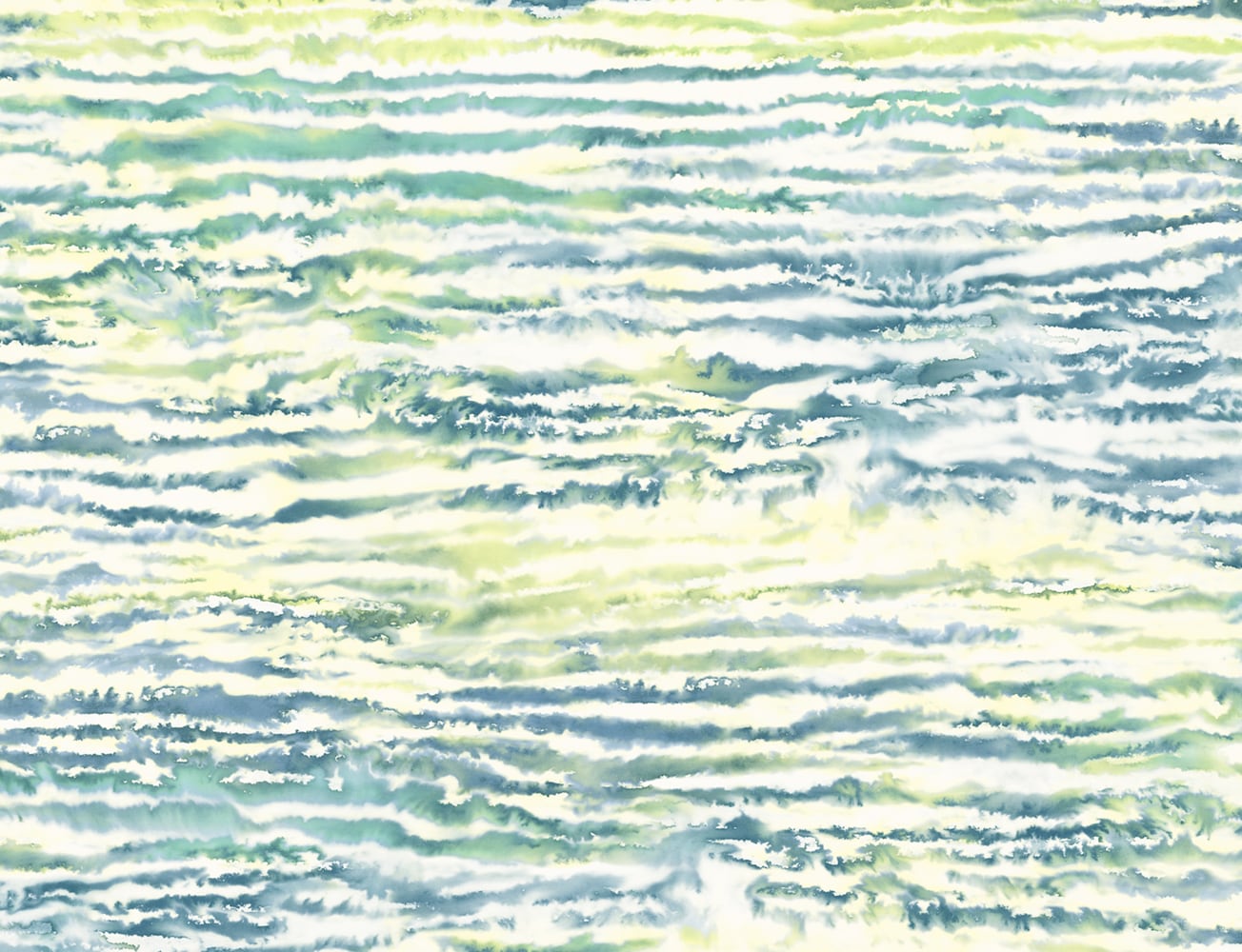 Seabrook Designs LW50504 Living with Art Watercolor Waves  Wallpaper Deep Sea and Spring Green