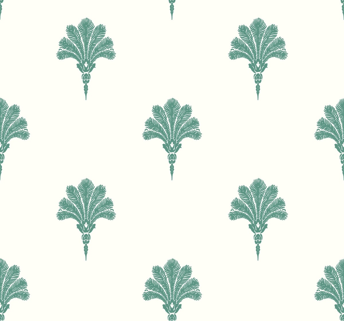 Seabrook Designs MB31606 Beach House Summer Fan  Wallpaper Tropic Green