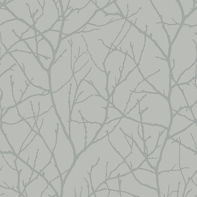 Trees Silhouette Wallpaper - Smokey Blue/Silver - York Wallcoverings - MD7123