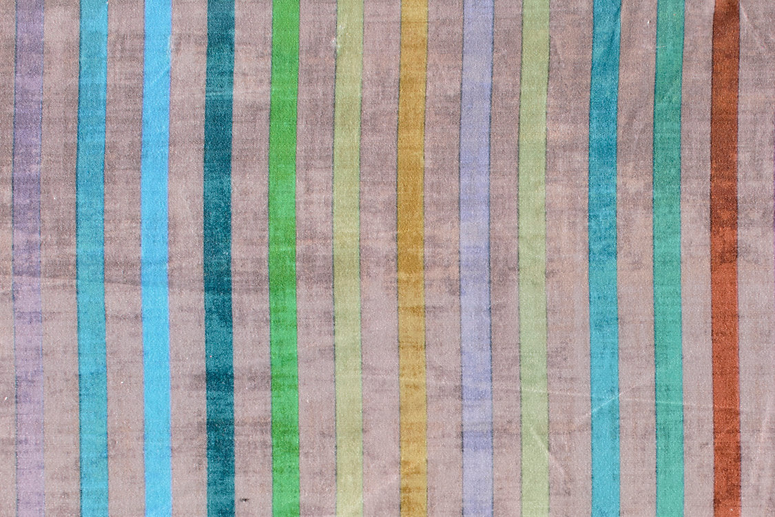Grand Stripe Printed Velvet - Pewter Jewel - Scalamandre Fabric