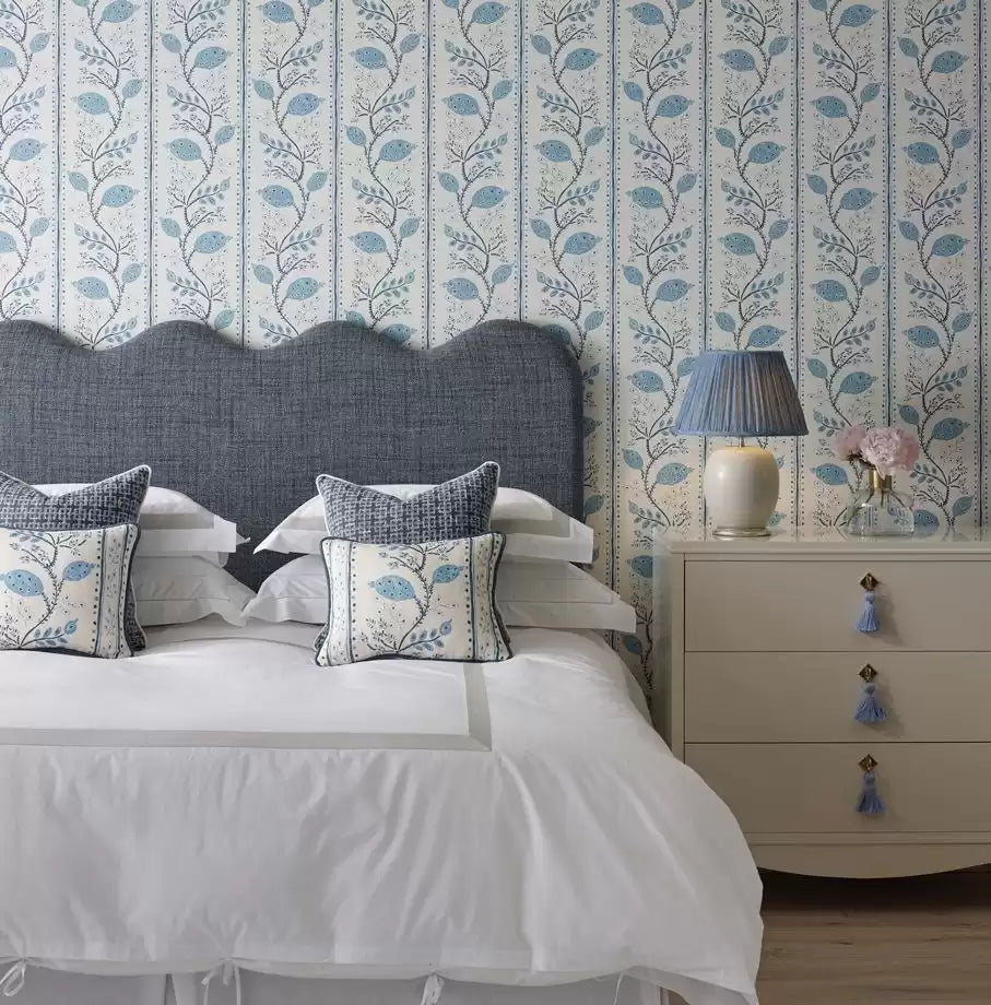 Ashdown Pomegranate Trail Indigo/Blue - Nina Campbell - NCW4390-01 Wallcovering