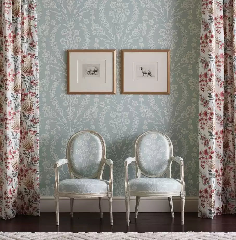 Ashdown Chelwood Blue/Ivory - Nina Campbell - NCW4392-05 Wallcovering