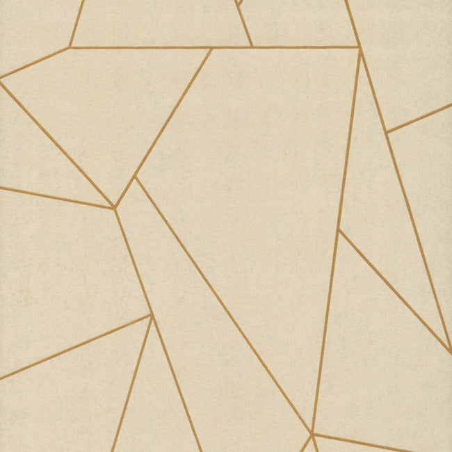 Nazca Wallpaper - Almond/Pearl/Gold - York Wallcoverings - NW3500