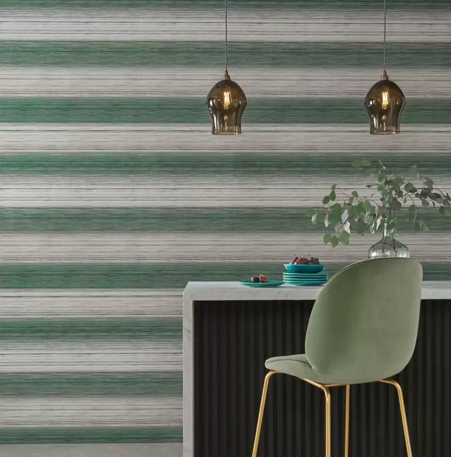 Kozo Stripe Peppermint - Osborne & Little - W7552-01 Wallcovering