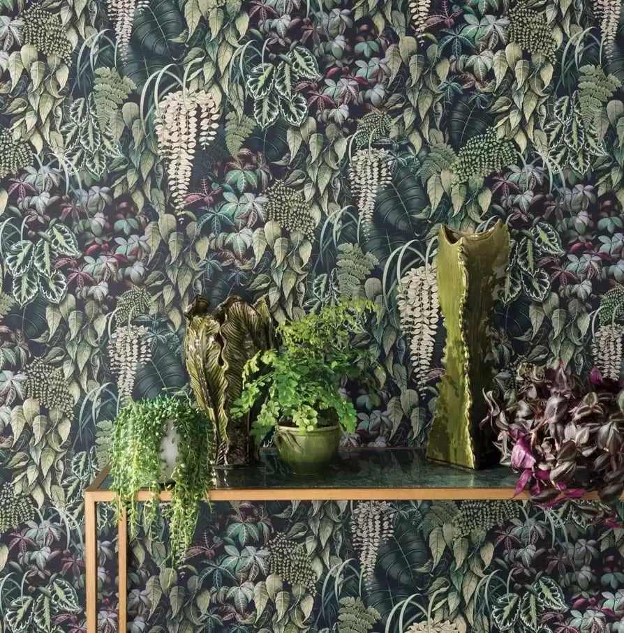 Folium Green Wall Emerald Green - Osborne & Little - W7330-02 Osborne & Little