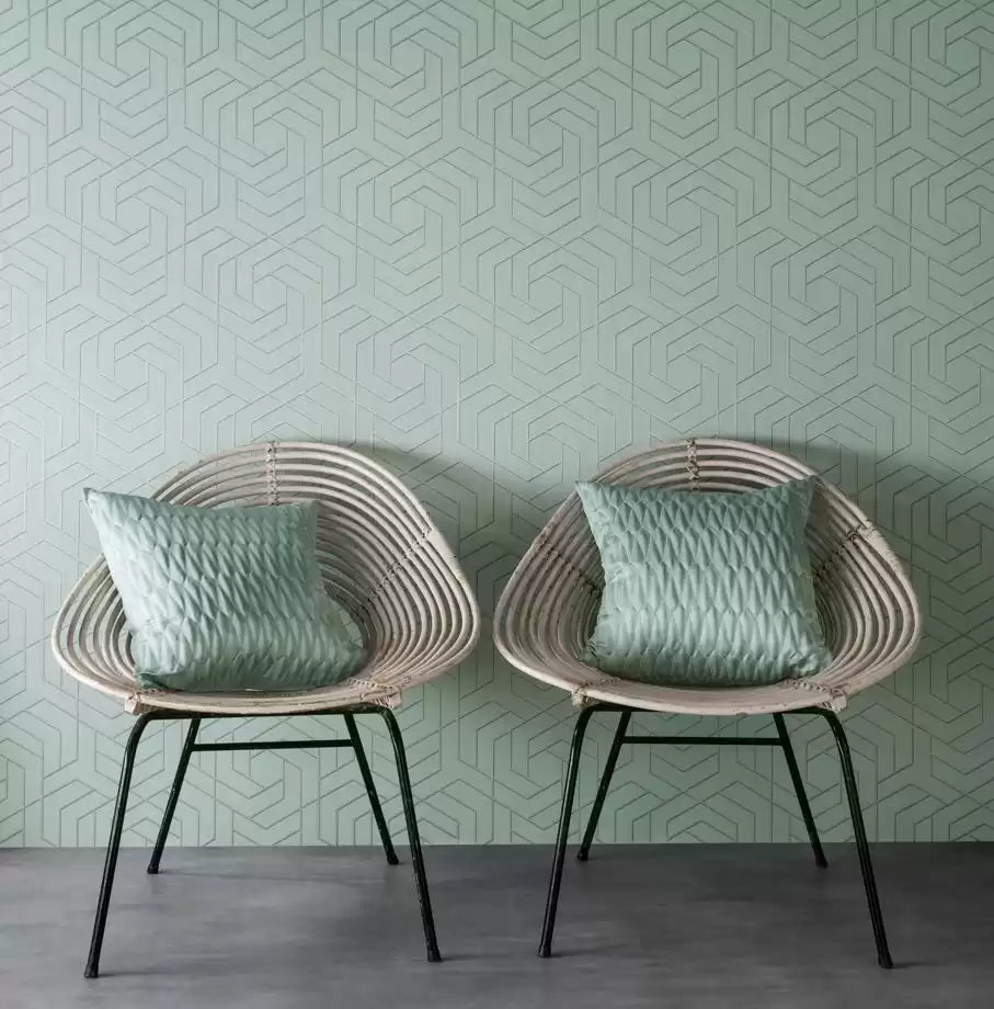 Metropolis Vinyls 3 Hexagon Trellis - Osborne & Little - W7352-03 Wallcovering