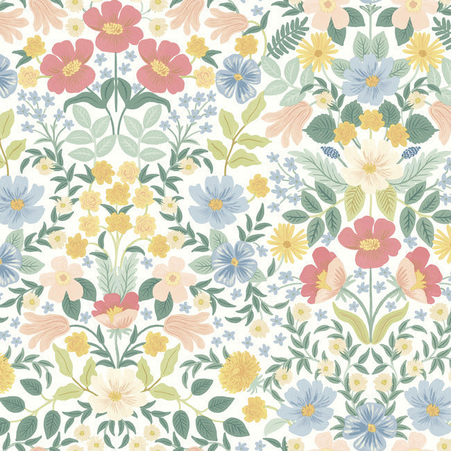 Bramble Garden Premium Peel + Stick Wallpaper - Pastel Multi - York Wallcoverings - PSW1474RL