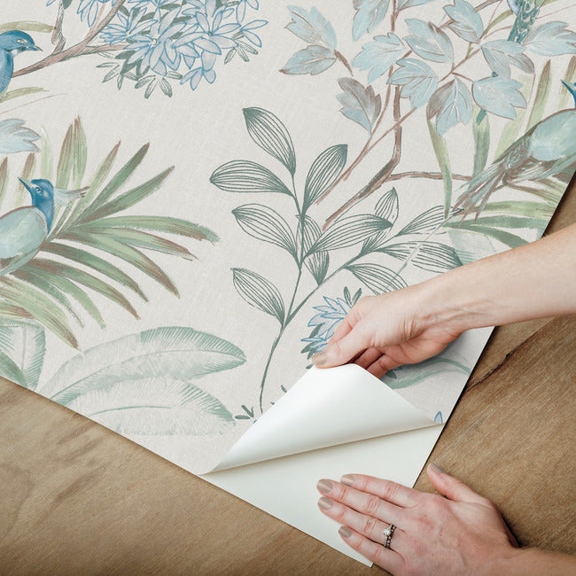 handpainted-songbird-peel-and-stick-wallpaper-turquiose-york-wallcoverings-psw1517rl