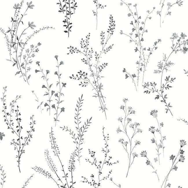 wildflower-sprigs-peel-and-stick-wallpaper-black-white-york-wallcoverings-psw1522rl