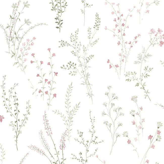 wildflower-sprigs-peel-and-stick-wallpaper-pink-green-grey-york-wallcoverings-psw1524rl