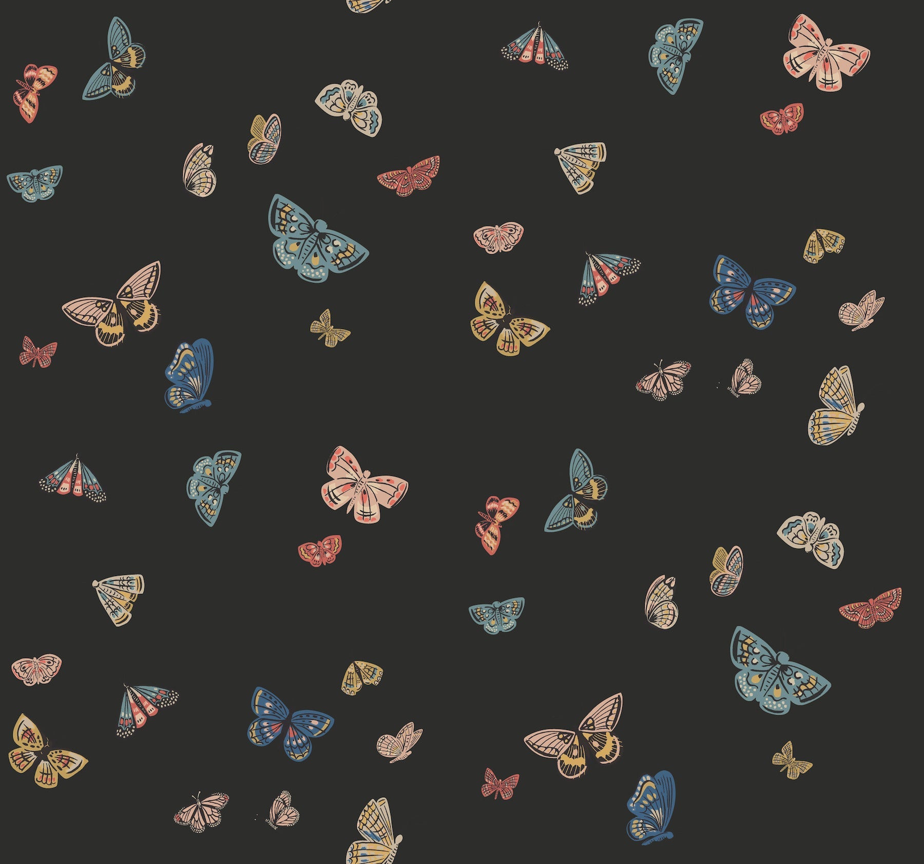 Butterfly House Wallpaper - Black - York Wallcoverings - RF7413