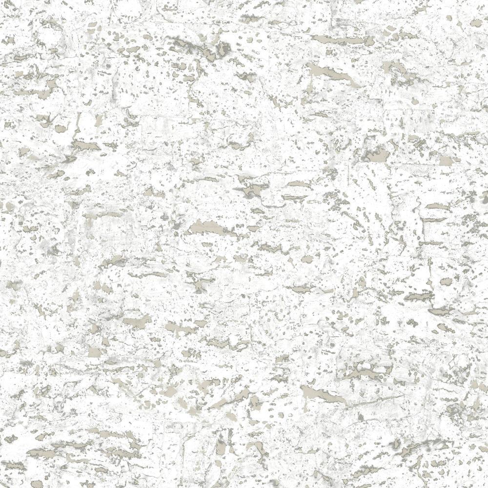 Faux Cork Peel and Stick Wallpaper - White - York Wallcoverings - RMK11194WP