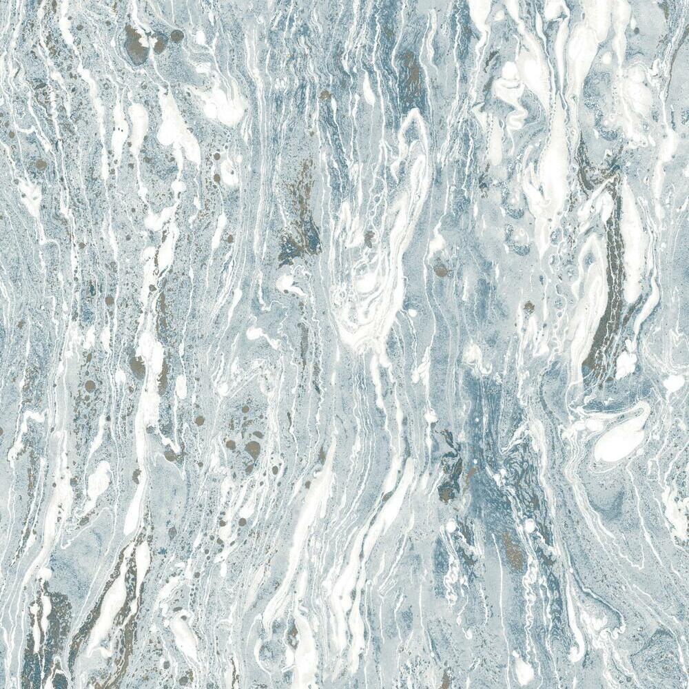 Marble Seas Peel and Stick Wallpaper - Blue - York Wallcoverings - RMK11279WP