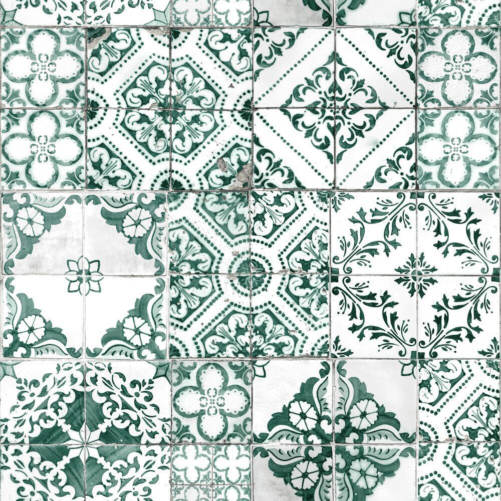 mediterranean-tile-peel-and-stick-wallpaper-teal-york-wallcoverings-rmk11281wp