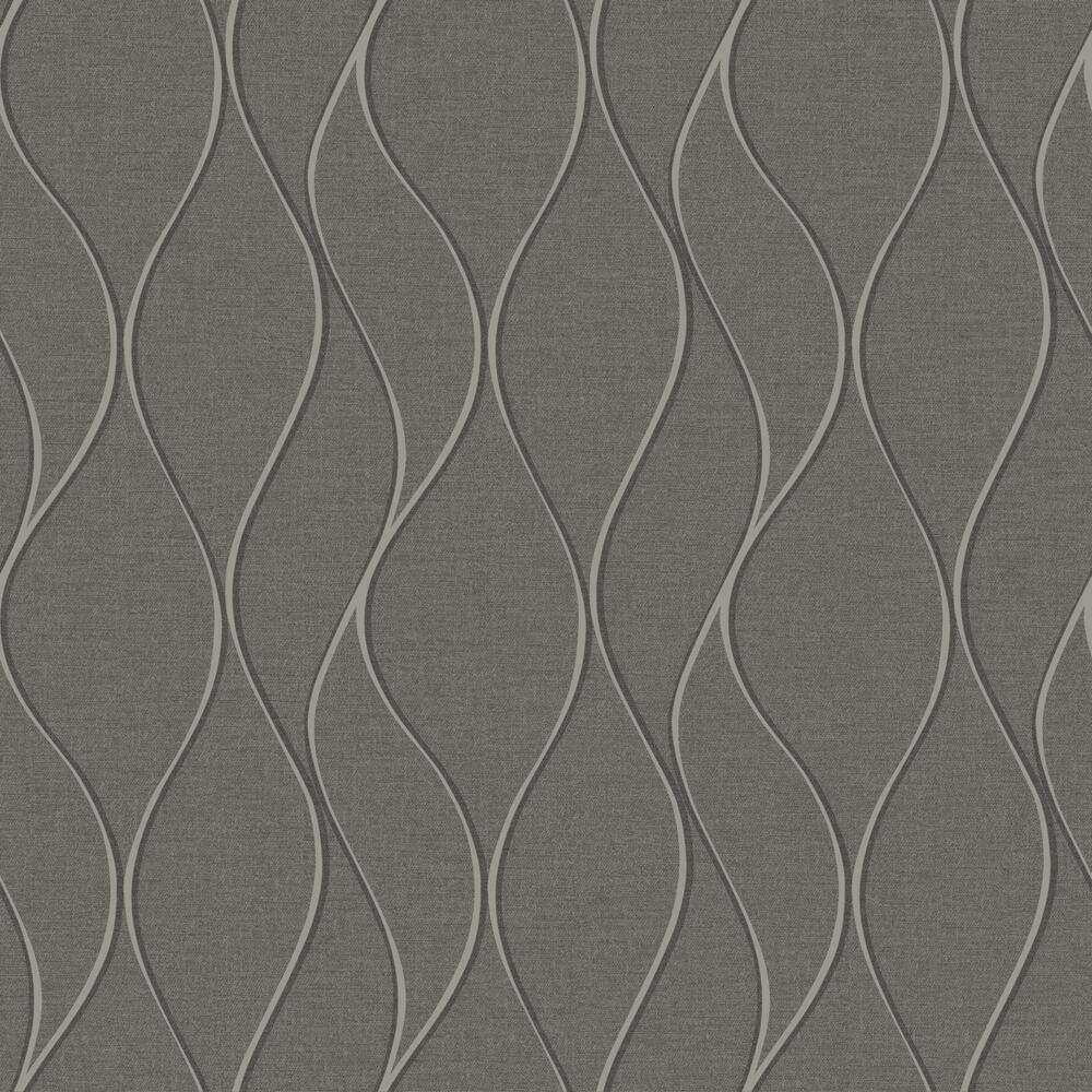 Wave Ogee Peel and Stick Wallpaper - Gray - York Wallcoverings - RMK11294WP