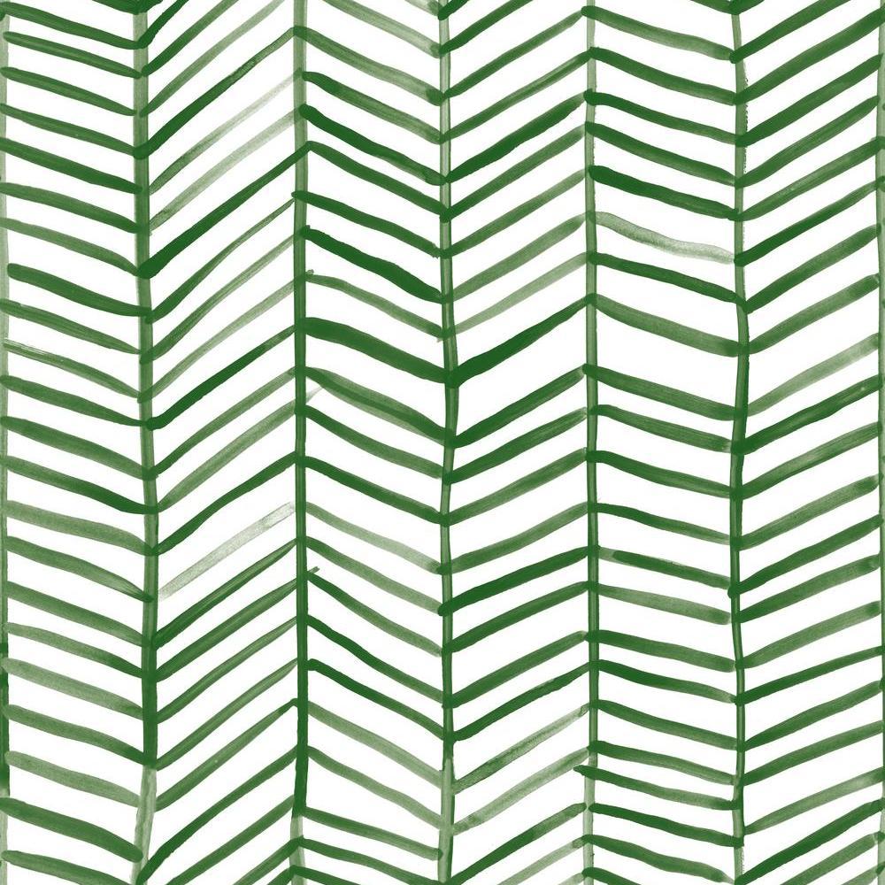 Cat Coquillette Herringbone Peel & Stick Wallpaper - Green - York Wallcoverings - RMK11632WP