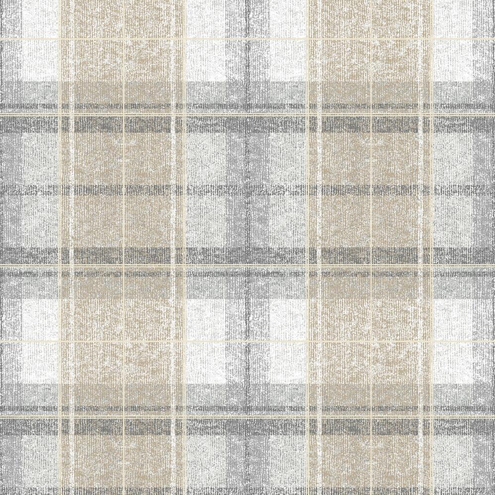 Tweed Plaid Peel and Stick Wallpaper - Gray - York Wallcoverings - RMK11396RL